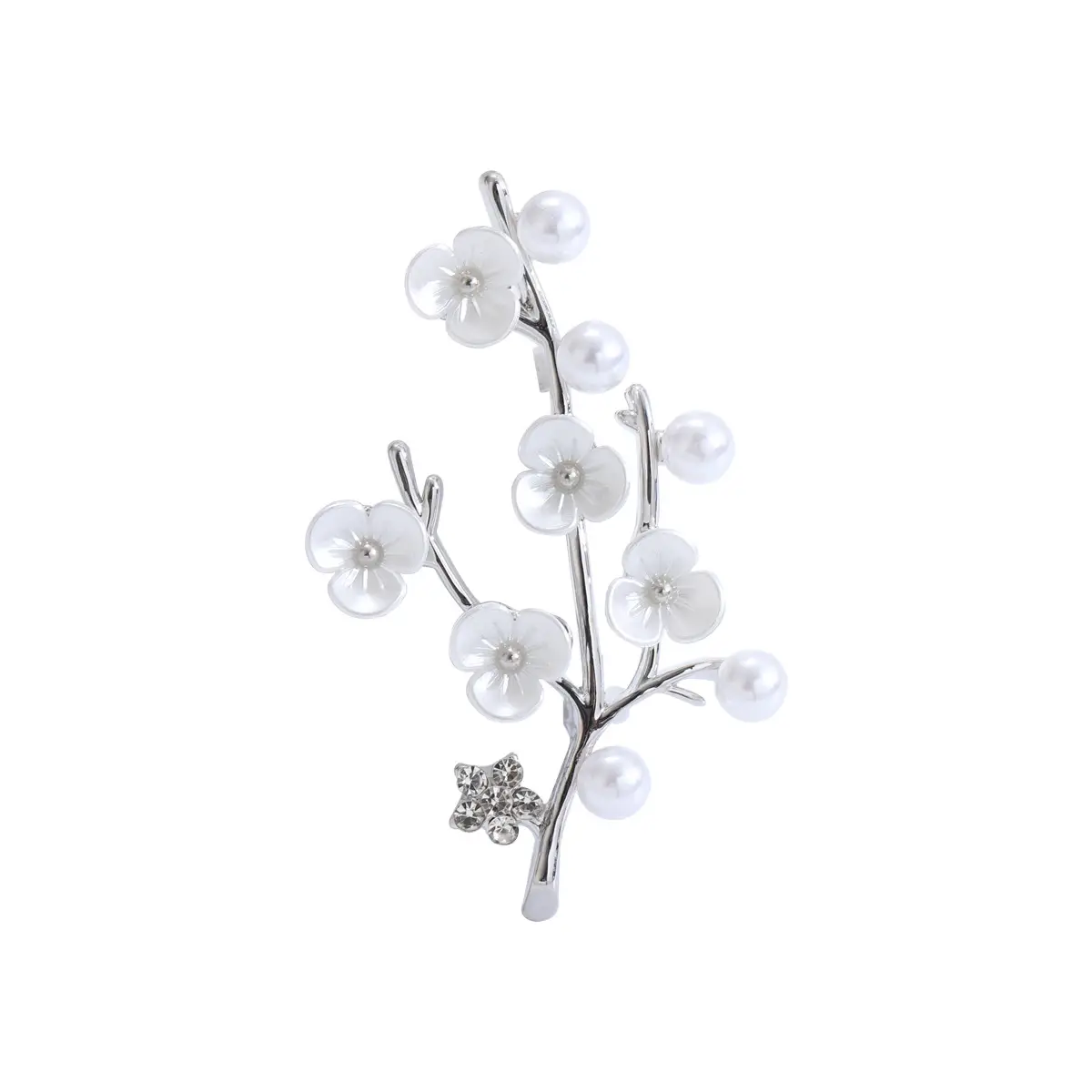 Fashion New Retro Fritillary Freshwater Pearl Plum Brooch Fashion Elegant High-end Accessories