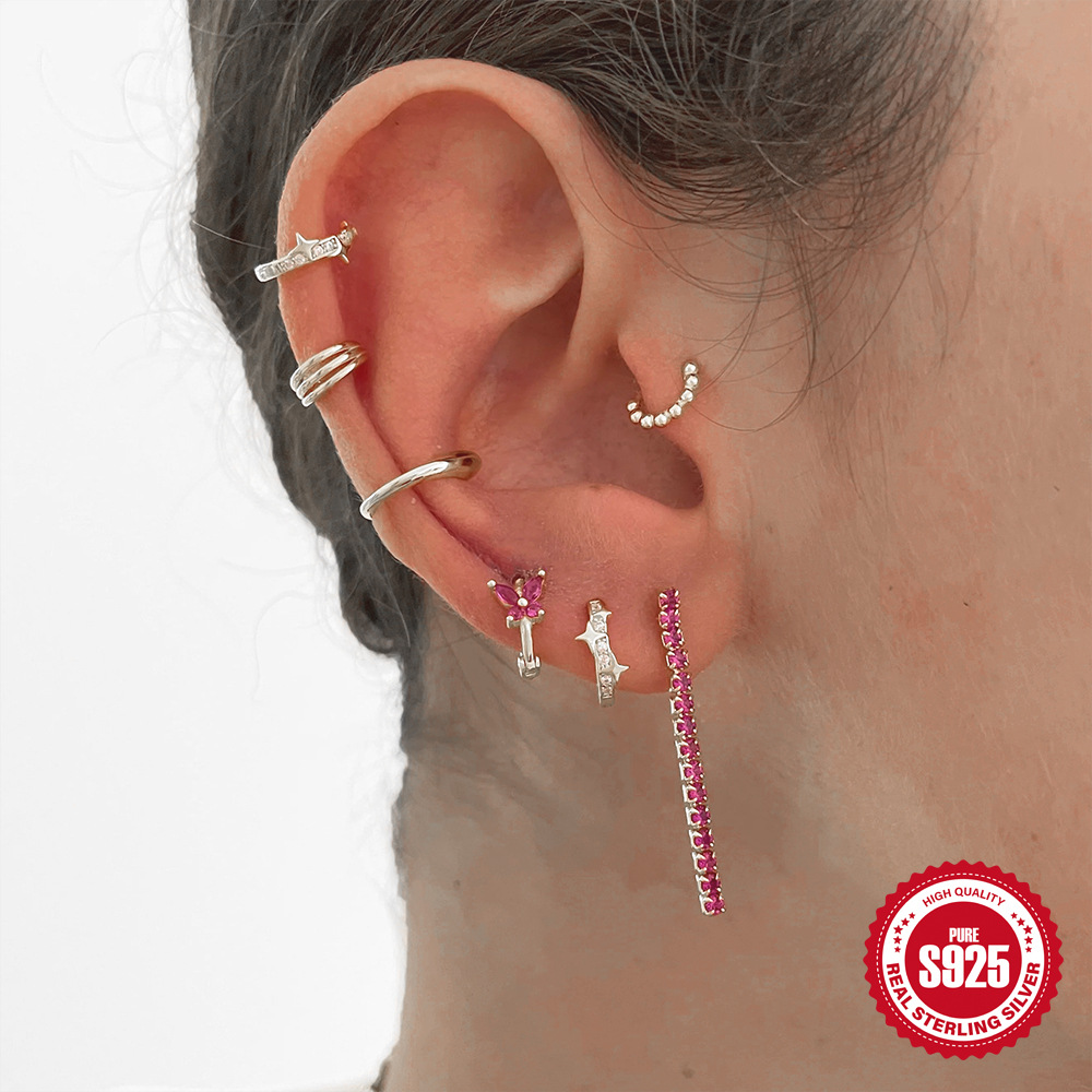 Title 1, Boucles doreilles XINGX en argent sterling S92...