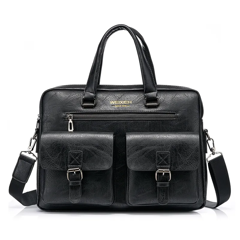 New Style Handbag Men's Horizontal One-shoulder Diagonal Computer - Black