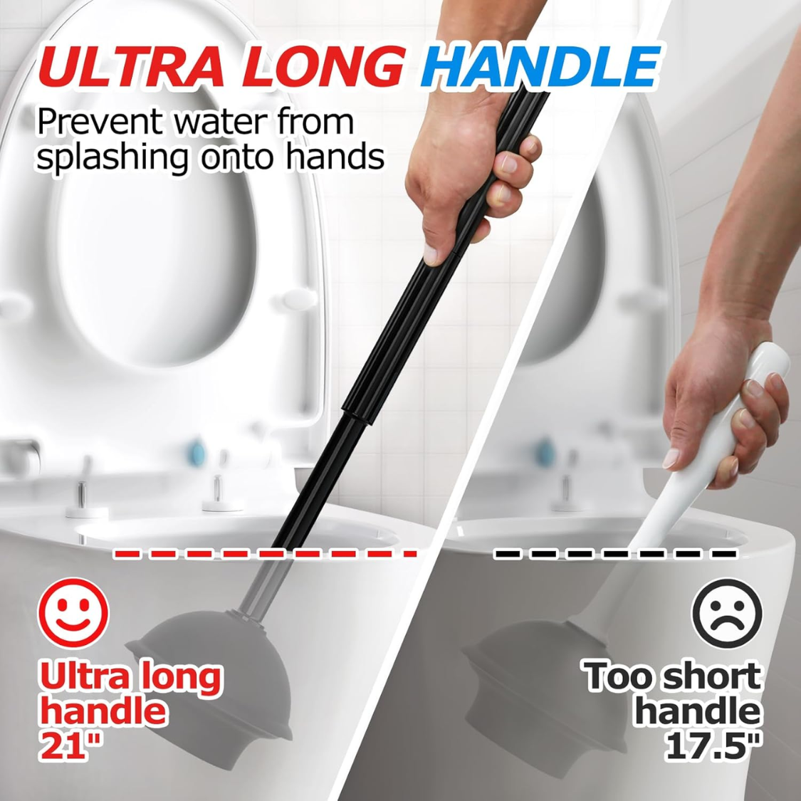 Toilet Plunger And Brush Set Extended Handle Plunger Toilet Bowl Brush Plunger Set Bathroom Cleaning Tools Toilet Brush Plunger Combo Cleaning Brush Bathroom Cleaning Supplies — foto 6