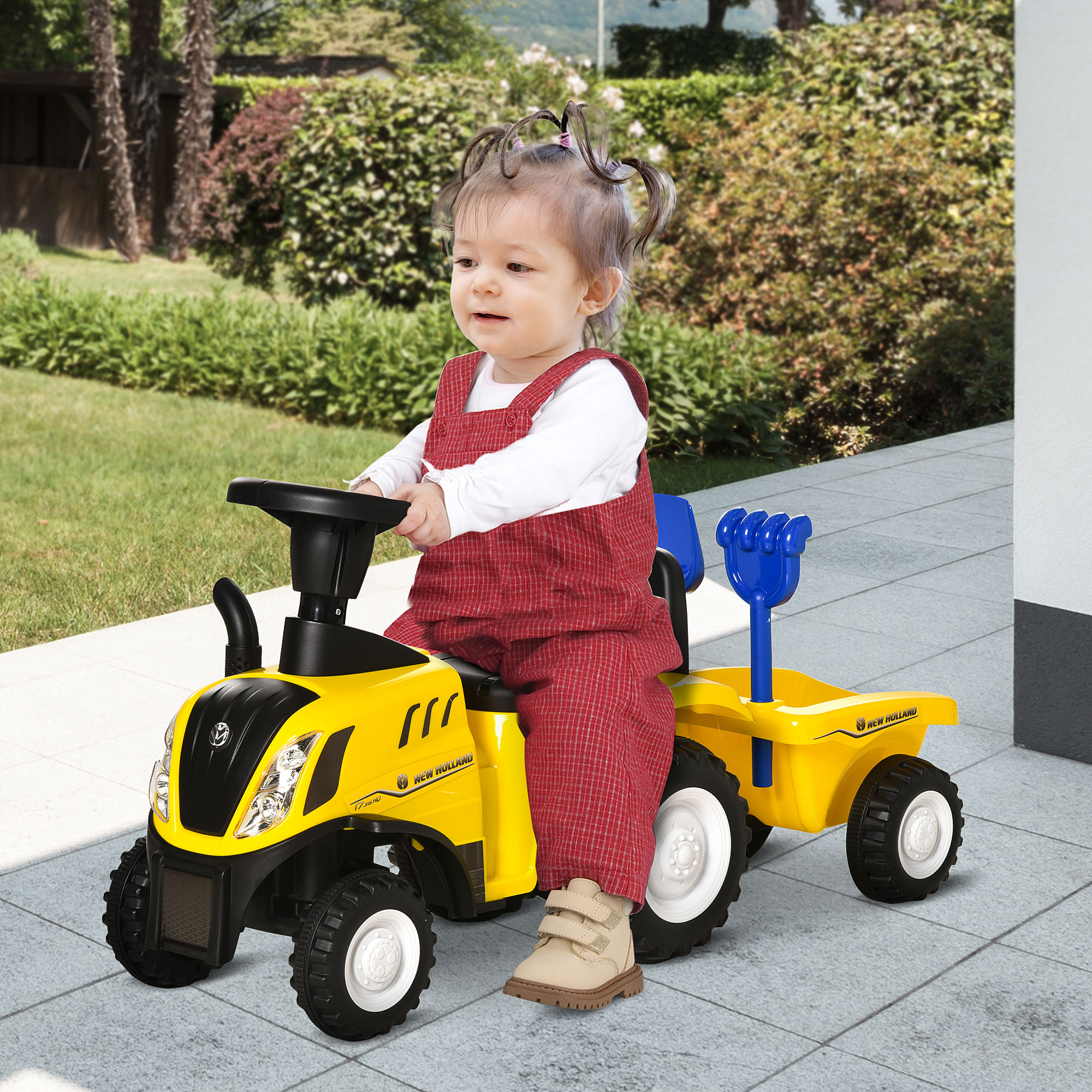 Children's Walker, Equipped With A Foot Operated Slider, Horn, And Storage — image 9