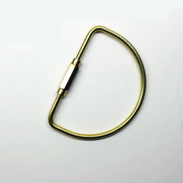 Golden Key Hanging Buckle Retro Pure Copper Car Key Ring Organizer D Buckle - Shop at LoveMi