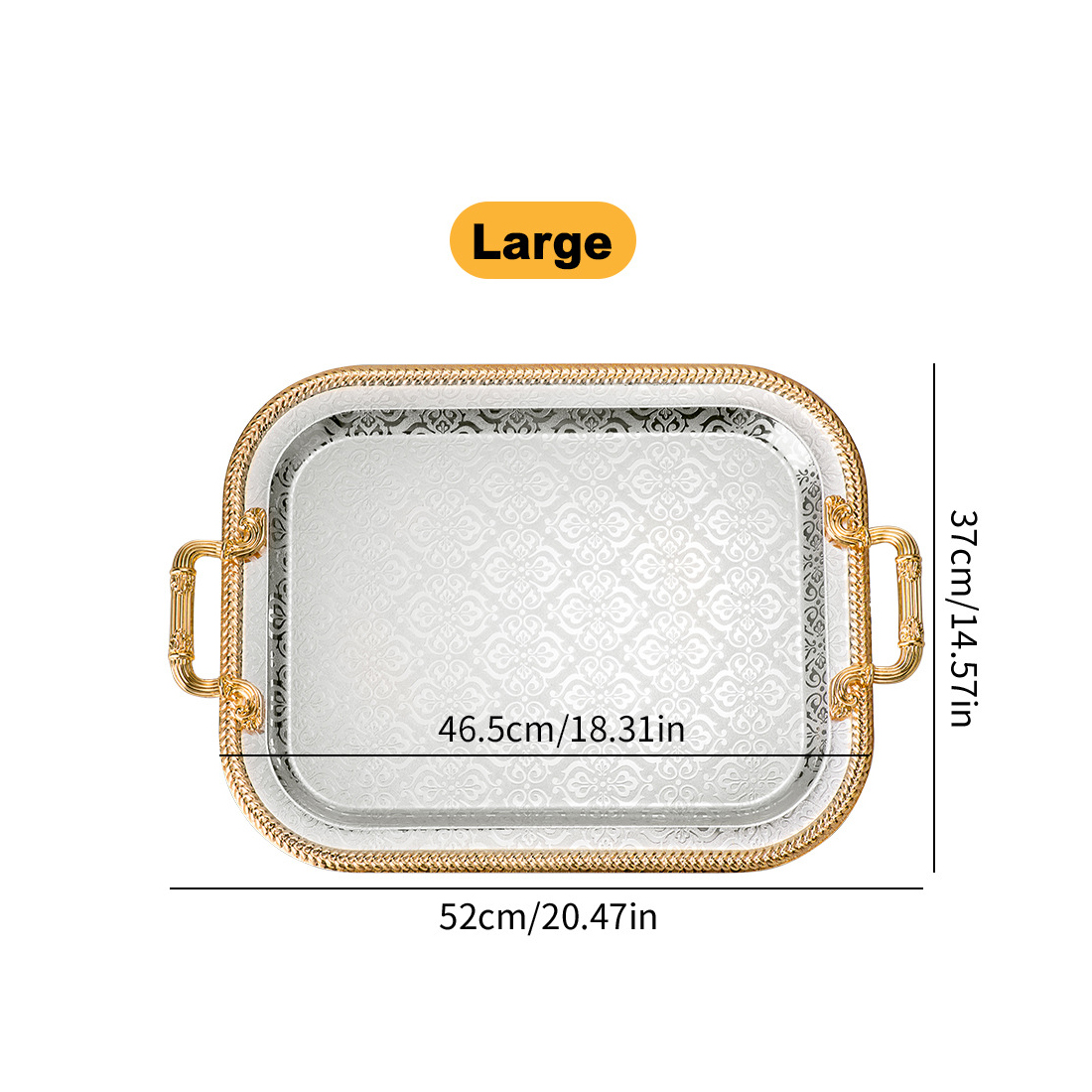 Rectangle Serving Tray With Handles For Gift Serving Tray