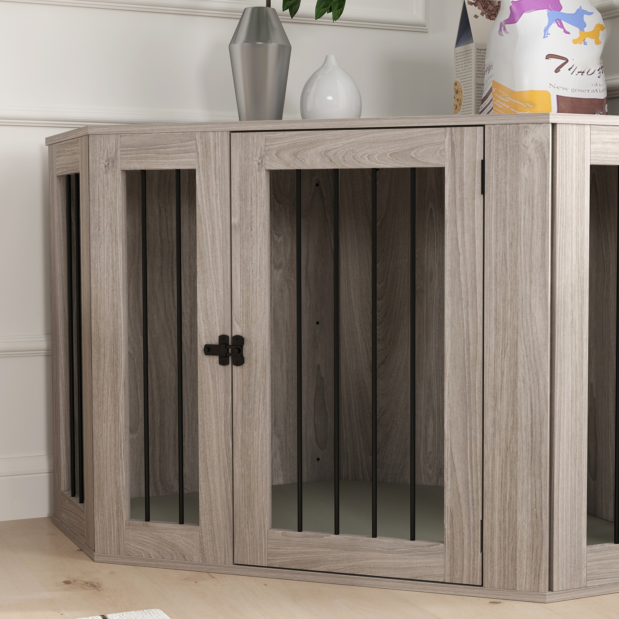 Dog Cage Furniture Side Table With Soft Cushion, 122 X 61 X 71 Cm — image 5
