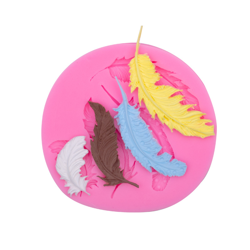 Title 3, DIY Feather Silicone Cake Mold Leaf Fondant Sil...