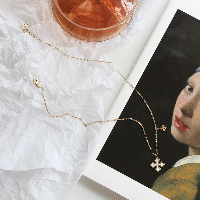 Necklace Clavicle Chain Titanium Steel Plated 14K Gold Preservation