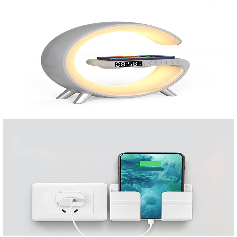 New Intelligent G Shaped LED Lamp Bluetooth Speake Wireless Charger Atmosphere Lamp App Control For Bedroom Home Decor