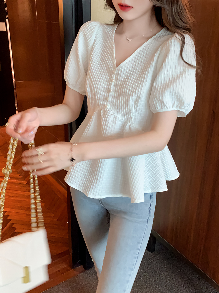 Title 1, French Chic Design Puff Sleeve Top