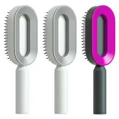 Self Cleaning Hair Brush For Women One-key Cleaning Hair Loss Airbag Massage Scalp Comb Anti-Static Hairbrush - Set W - View 1