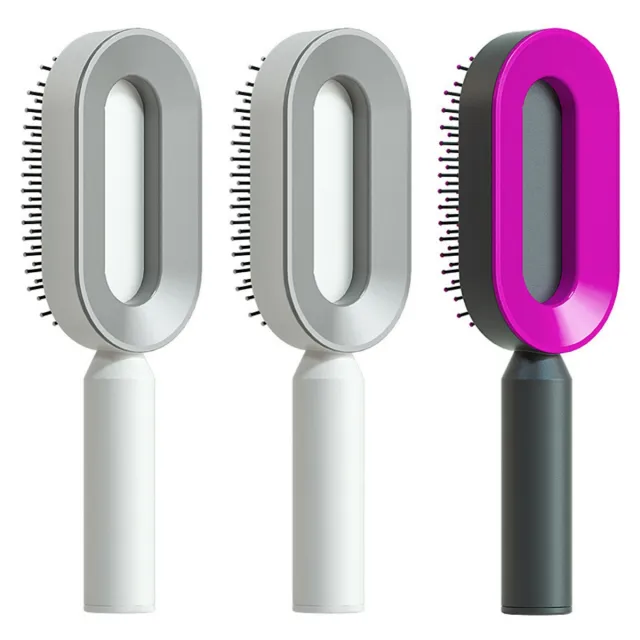 Self Cleaning Hair Brush For Women One key Cleaning Hair Loss Airbag Massage Scalp Comb Anti Static Hairbrush Set W - Shop at LoveMi