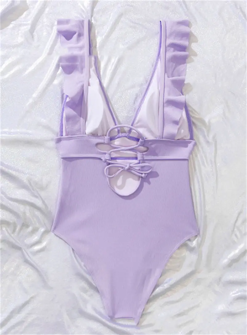 Women's Simple One Piece Solid Color Swimsuit