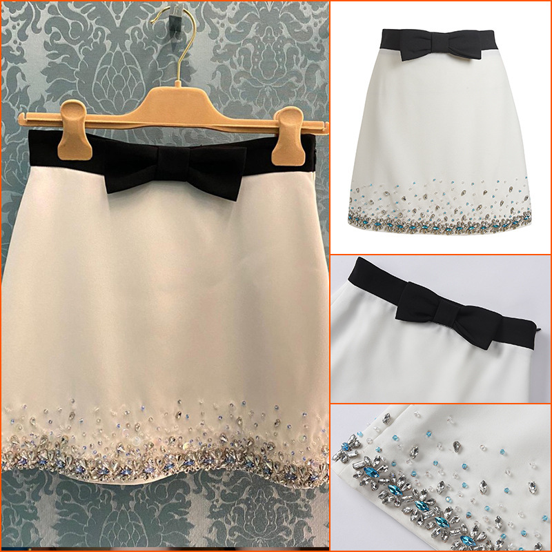 Diamond-studded Celebrity Heavy Industry Temperament Half Skirt A-line Skirt