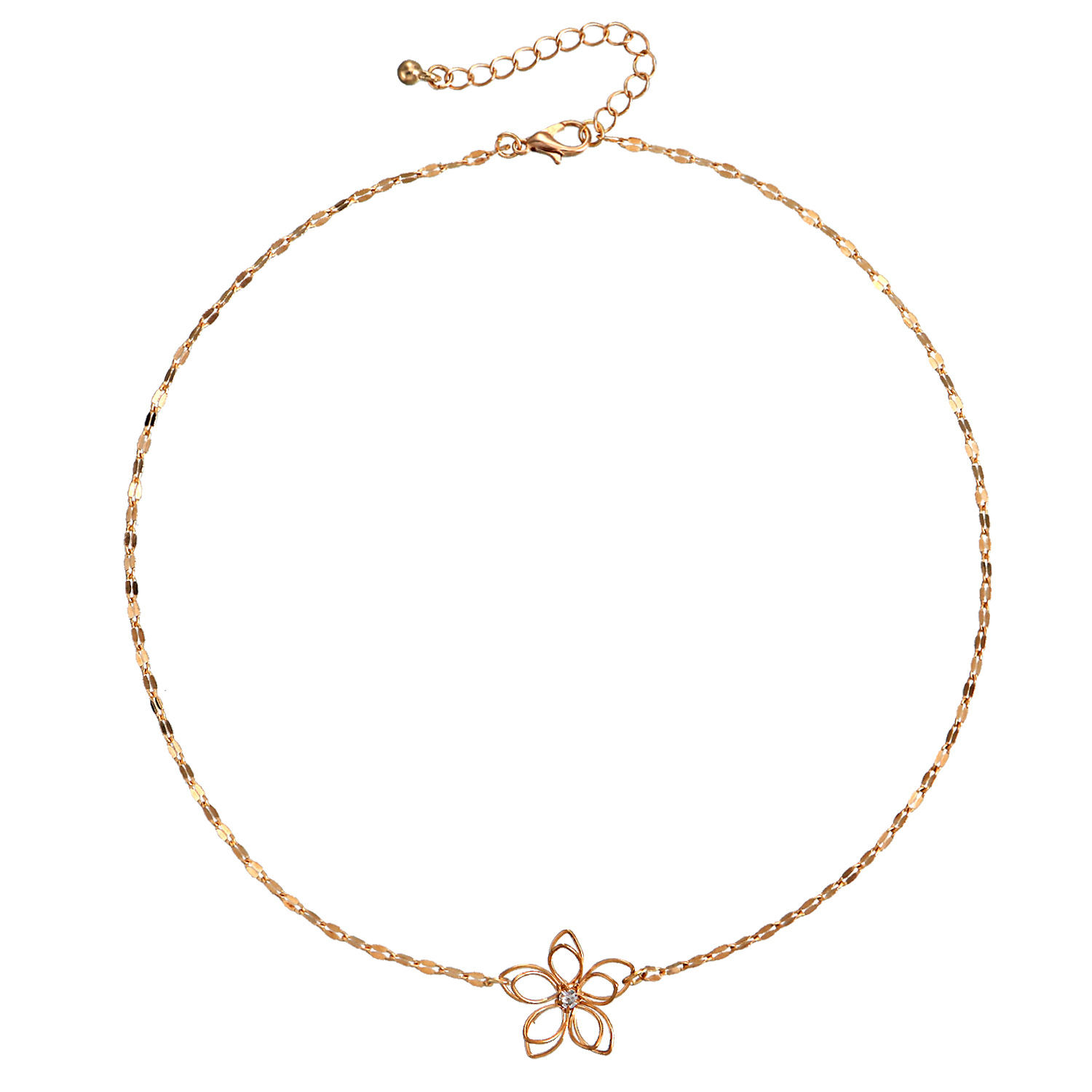 Simple Clavicle Chain Hollow Lotus Necklace Women