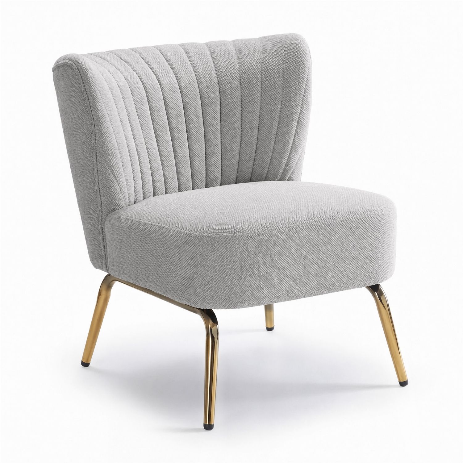 Small Armless Accent Chair, Upholstered Seat With Metal Legs, Modern Side Chair For Any Room — foto 2