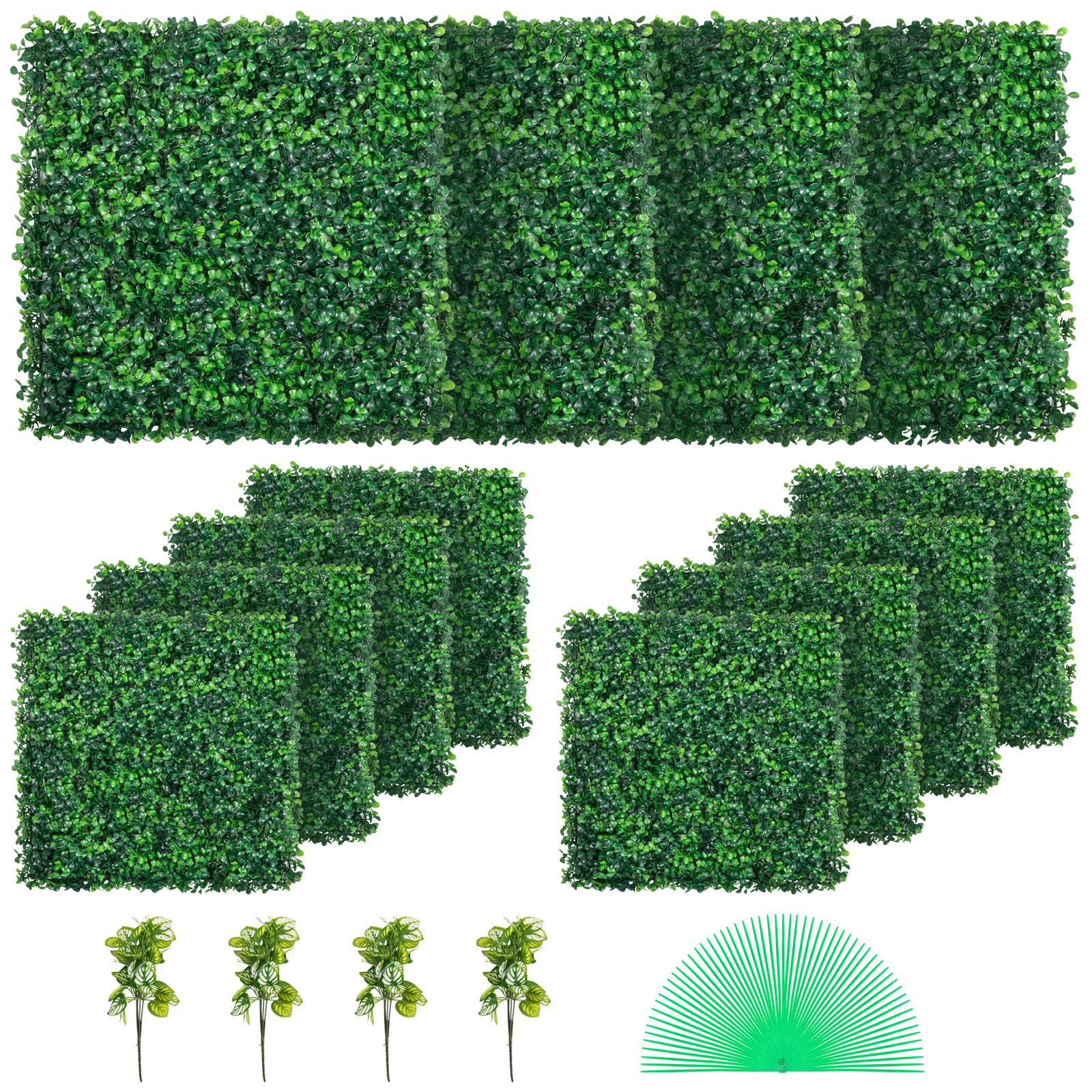 VEVOR 12PCS 20x20inch Artificial Boxwood Panels,Boxwood Hedge Wall Panels,Artificial Grass Backdrop Wall…