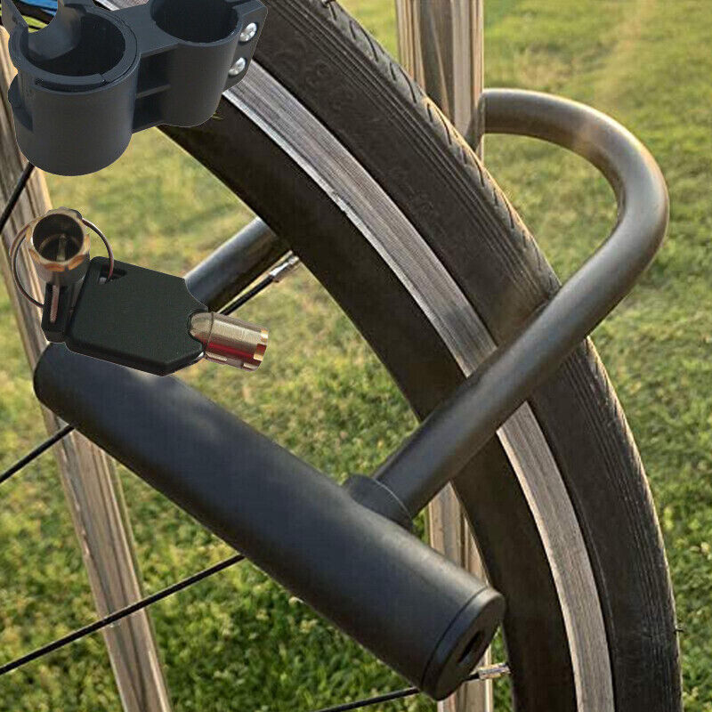 U Shaped Bike Lock Plum Pin W Two Keys Heavy Duty Cable — image 5
