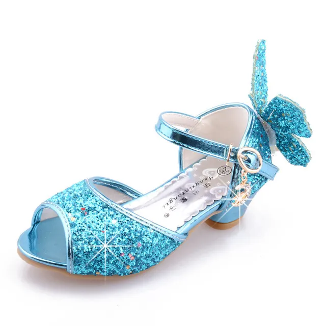 Girls Bowknot Soft Sole Low Heel Dance Shoes Blue - Shop at LoveMi