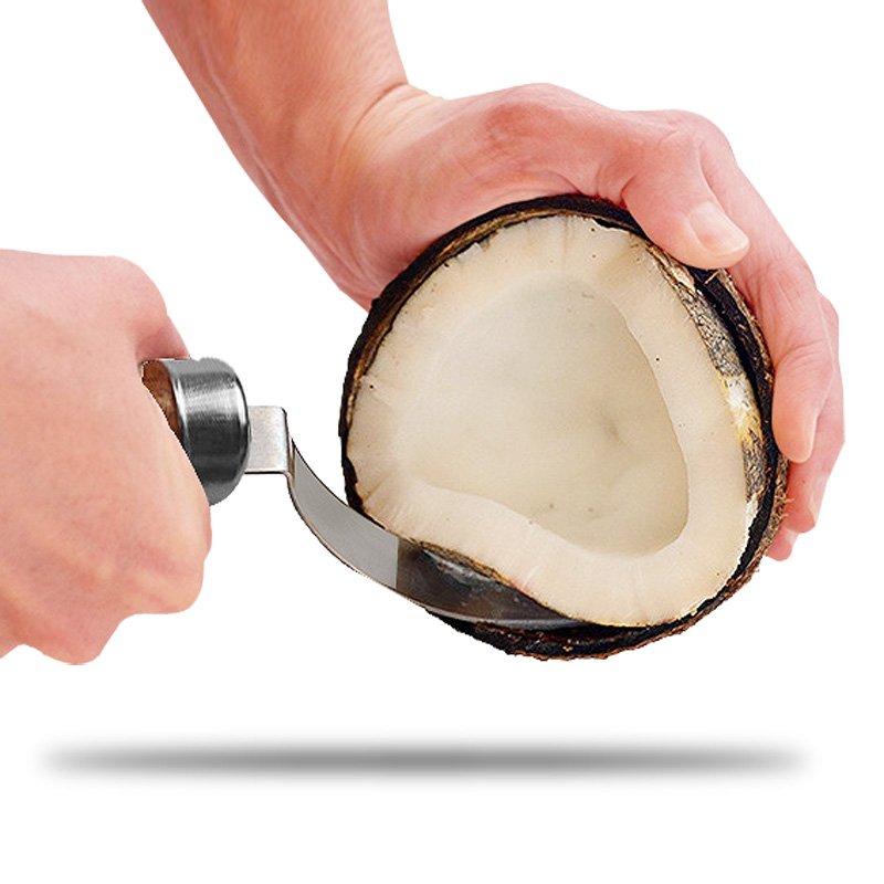 Title 3, Stainless Steel Coconut Knife With Wooden Handle