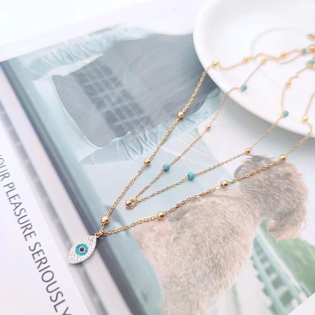 Women's Stainless Steel Double Layered Glasses Necklace