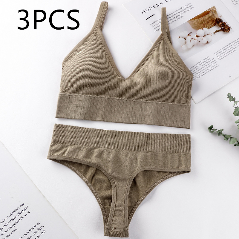 Women's Thin French Style No Steel Ring Panties And Bra Set - Picture 15 of 23