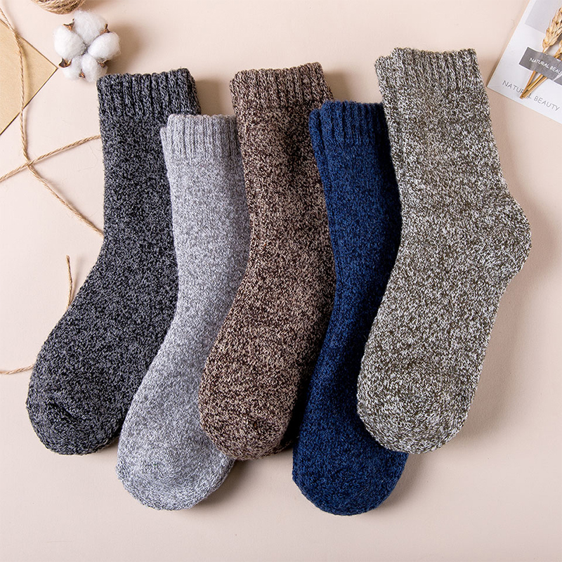 Thickened Wool Socks Men's Plush Warm Retro Checker Set2 - Shop at LoveMi