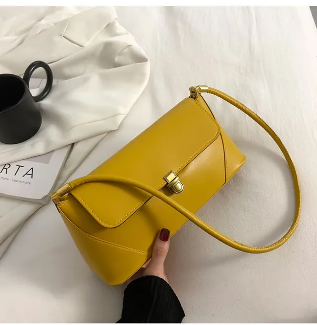 Hand held Messenger Bag Simple One shoulder Female Yellow - Shop at LoveMi