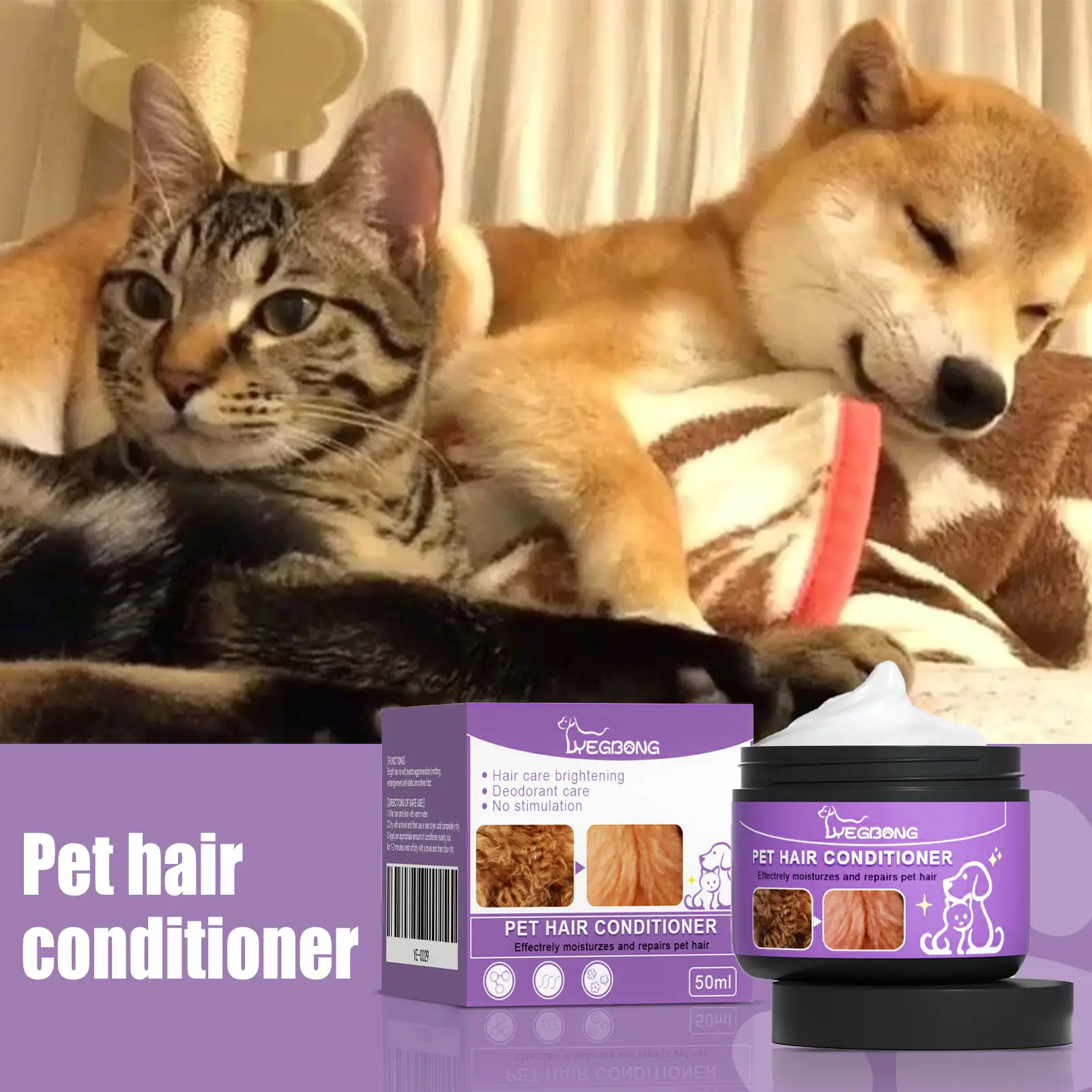 Pet Hair Conditioner For Dogs Cats, Moisturizing