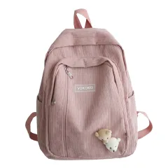 Japanese And Korean Casual Large-capacity Backpack - Pink - View 1