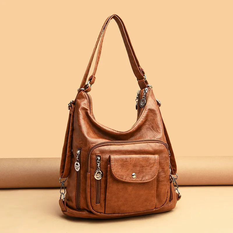New Trendy Korean Style Ladies Large-capacity Multi-use Bag - Brown