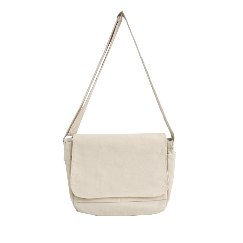 สีพื้น Messenger ญี่ปุ่น Canvas กระเป๋า เกาหลี สไตล์ Simple หนึ่ง-สะพายไหล่ Backpack