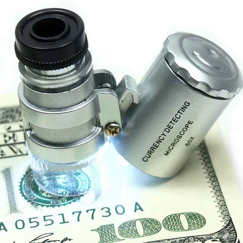 Pocket-sized 60 Times Microscope LED Light, Miniature