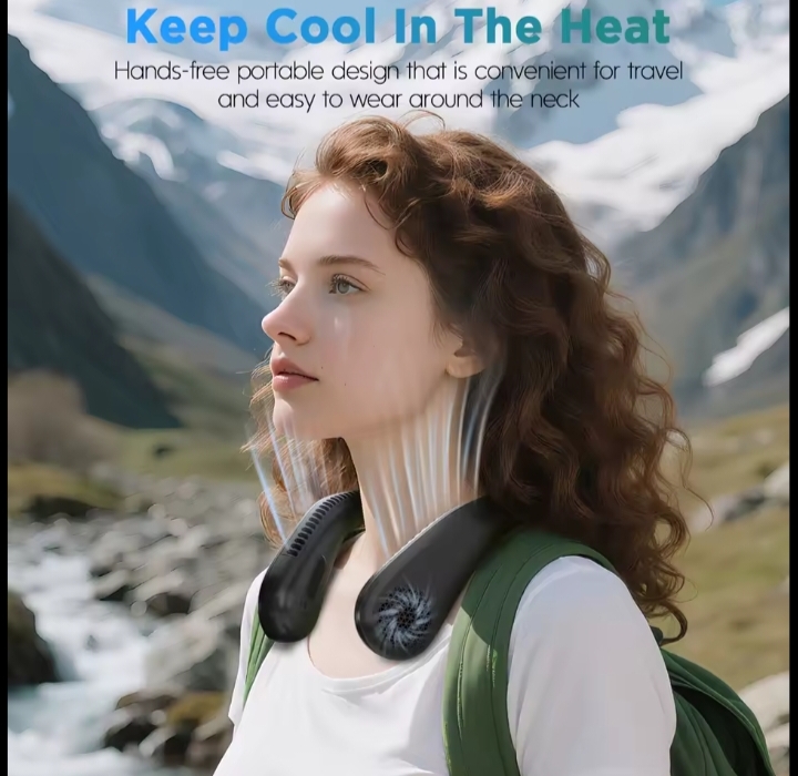 Portable Neck Fan 5200mAh Rechargeable Bladeless Cooling Fan