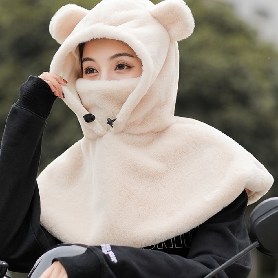 Warm Windshield Plush Cloak Shawl Face Mask