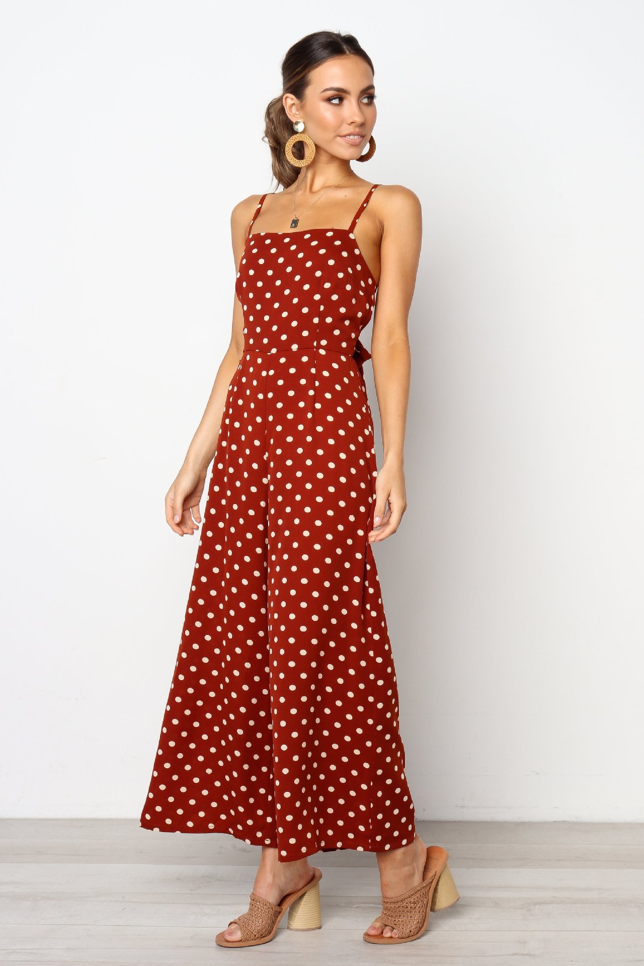 Title 3, Polka Dot Sling Sexy Backless Straight Jumpsuit...