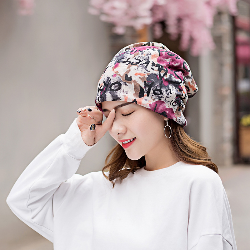 Ladies New Thermal Hood Print Tie-dye Bib Face Mask