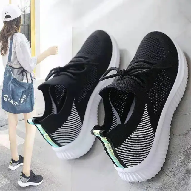 Mesh Sports Shoes Female Students Breathable Shoes Mesh Shoes Black - Shop at LoveMi