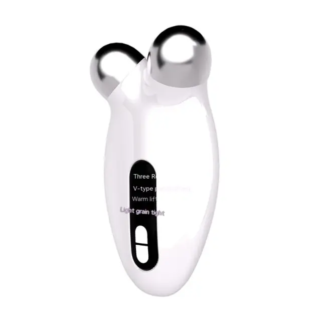 3D Roller EMS Micro Current Roller Vibration Facial Lifting Remove Fine Lines Face Slimming Device White - Shop at LoveMi