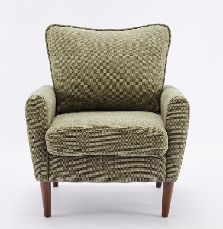 A Reading Chair With Cushioned Seat And Wooden Legs, Along With A Wide Single-person Modern Leisure Sofa image 7