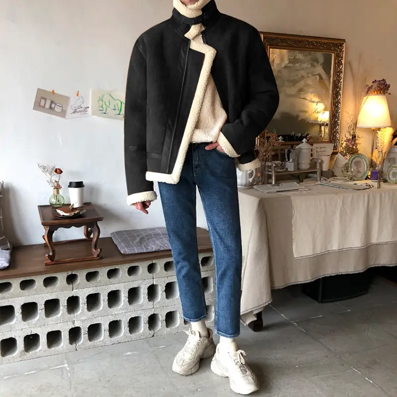 Loose And Thickened Cotton-padded Jacket Lamb Suede