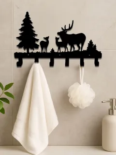Farmhouse Rustic Animal Coat Hook Rack,Wall-Mounted Tree Branch Design Hanger - Look At The Picture - View 1