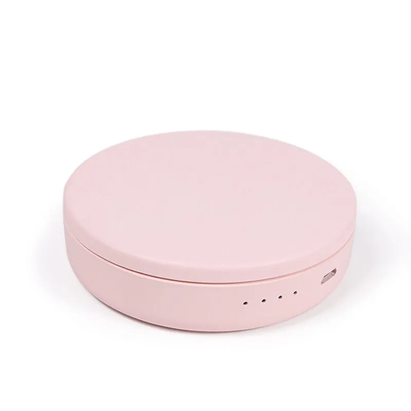 LED Light Double-sided Mirror Makeup Mirror Mobile Power - Pink