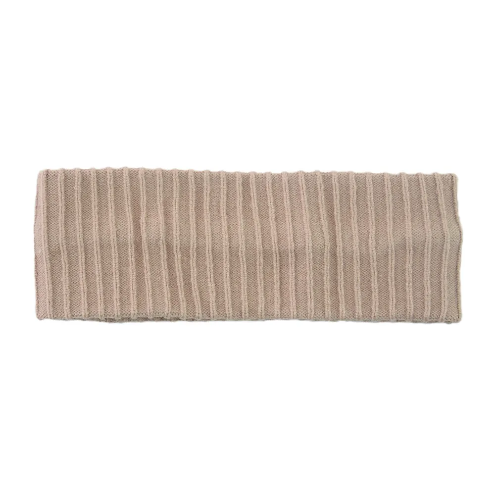 Elastic Vertical Knitting Wool Headband - Khaki