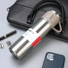 Business Gift Set Company Gift Event Stainless Steel Vacuum Flask - Silver - View 1