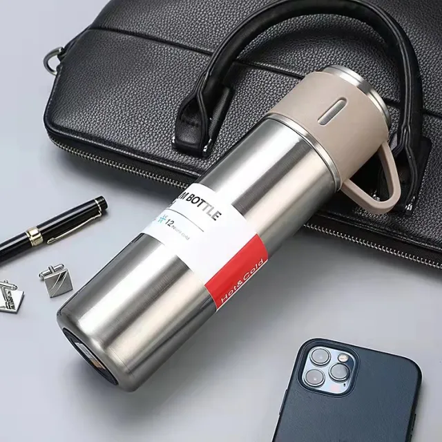 Business Gift Set Company Gift Event Stainless Steel Vacuum Flask Silver - Shop at LoveMi