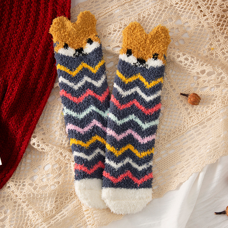 Title 14, Coral fleece Christmas socks in tube socks