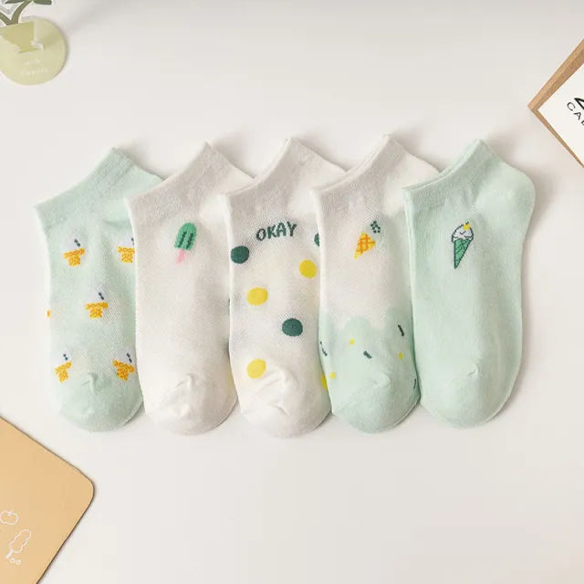 Female Summer Cute Cartoon Ear Cat Socks Ice Cream - Shop at LoveMi