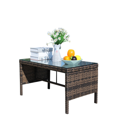 Outdoor Patio Furniture 1 Coffee Table With Clear Tempered Glass — foto 15