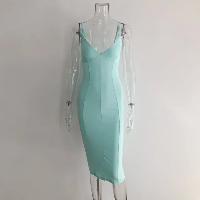 Solid Color Summer Simple Strapless Backpack Hip Dress Green - Shop at LoveMi
