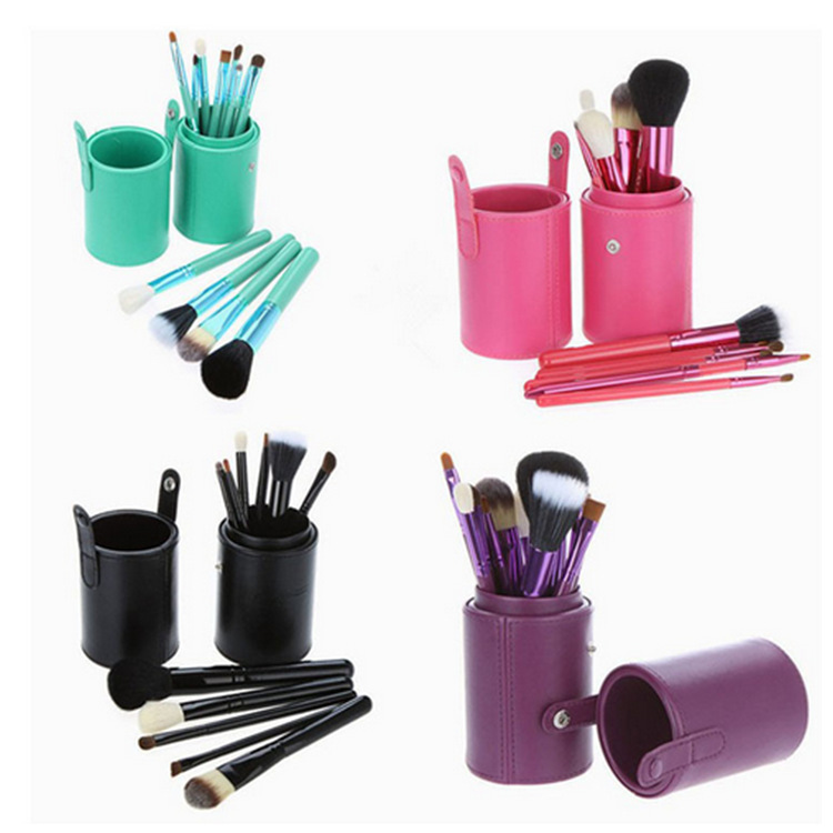 12 PCs Makeup Brush Wool Cylinder Set