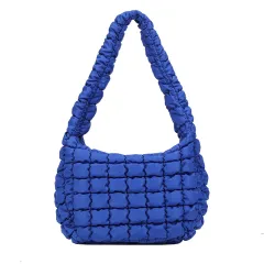 New Korean Ins Style Fashion Pleated Cloud Soft Bag - Blue - View 1